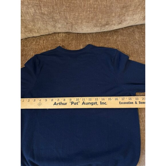 Tahari Mens Italian Merino Wool Blend V-Neck Sweater Navy Blue Medium - Picture 3 of 6